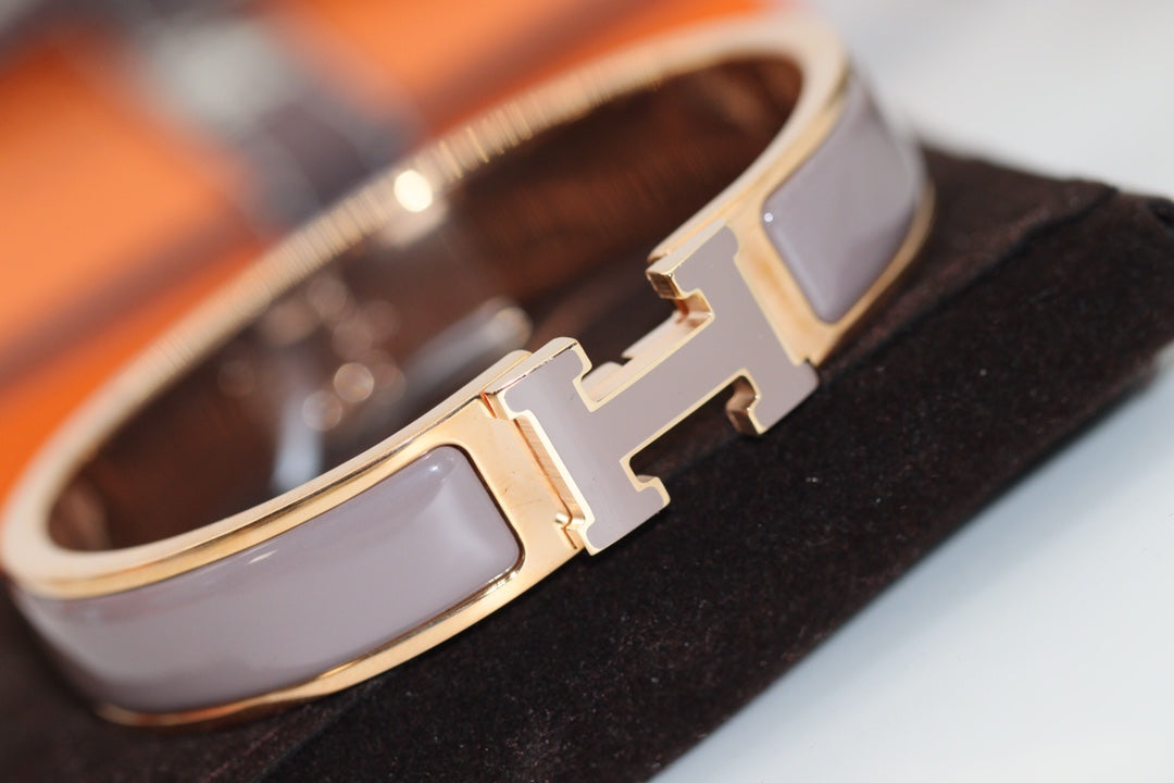 [Luxe Jewelry]H BRACELET 12MM BROWN