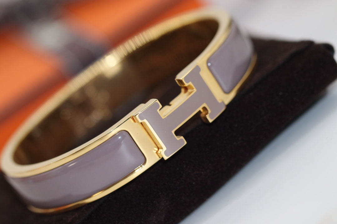 [Luxe Jewelry]H BRACELET 12MM BROWN