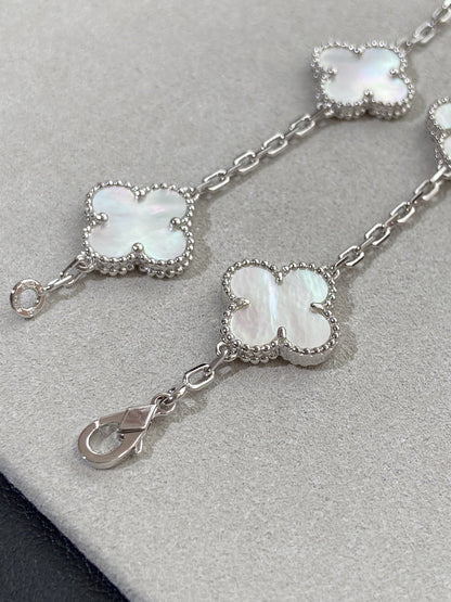 [Luxe Jewelry]CLOVER SILVER MOP 5 MOTIF BRACELET