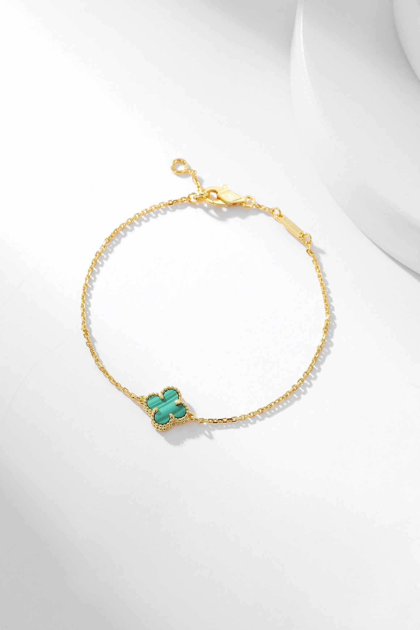 [Luxe Jewelry]CLOVER BRACELET MALACHITE 1 MOTIF