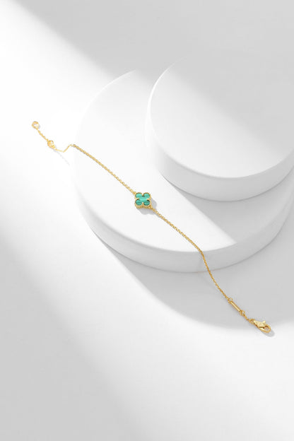 [Luxe Jewelry]CLOVER BRACELET MALACHITE 1 MOTIF