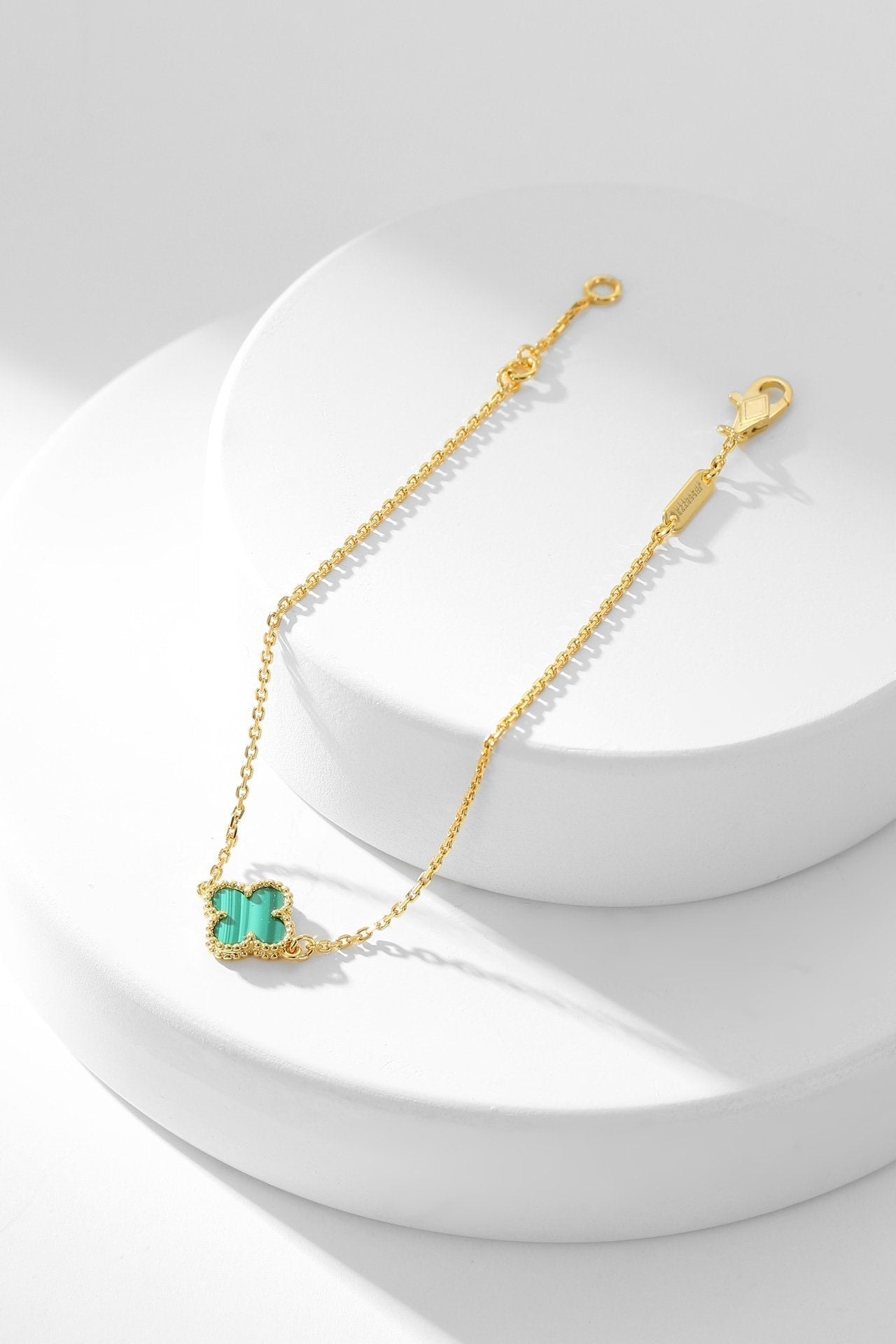 [Luxe Jewelry]CLOVER BRACELET MALACHITE 1 MOTIF