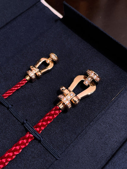 [Luxe Jewelry]FORCE 10 HALF DIAMOND PINK GOLD RED CORDERI LARGE AND MEDIUM MODEL