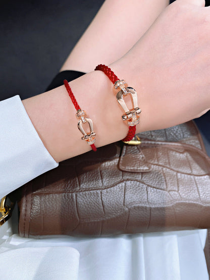 [Luxe Jewelry]FORCE 10 HALF DIAMOND PINK GOLD RED CORDERI LARGE AND MEDIUM MODEL