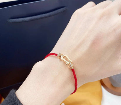 [Luxe Jewelry]FORCE 10 HALF DIAMOND PINK GOLD RED CORDERI LARGE AND MEDIUM MODEL