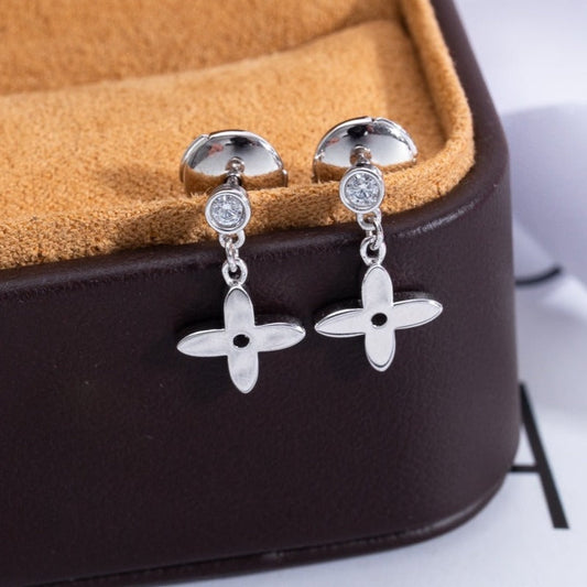 [Luxe Jewelry]VIDYLLE SILVER DIAMOND MINI DROP EARRINGS