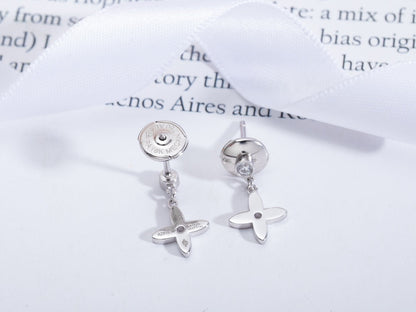 [Luxe Jewelry]VIDYLLE SILVER DIAMOND MINI DROP EARRINGS