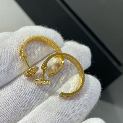 [Luxe Jewelry]LOVE DIAMOND GOLD HOOP EARRINGS