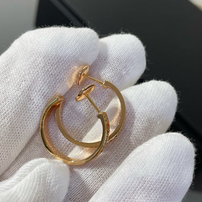 [Luxe Jewelry]LOVE DIAMOND PINK GOLD HOOP EARRINGS