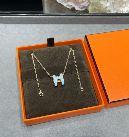[Luxe Jewelry]POP H SKY BLUE NECKLACE