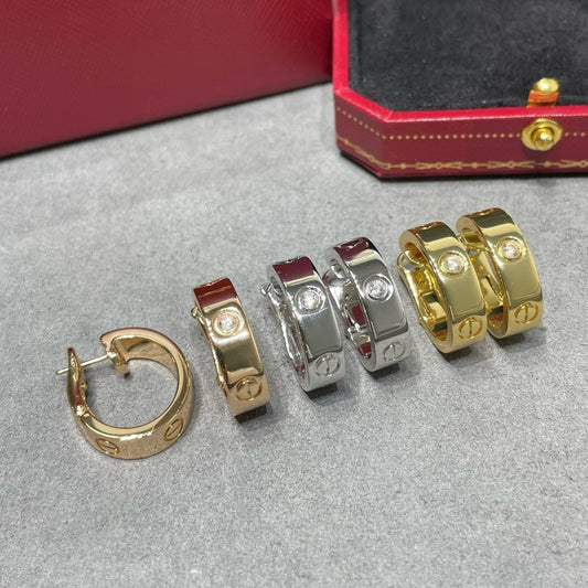 [Luxe Jewelry]LOVE 5.5MM 1 DIAMOND EARRINGS