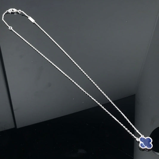 [Luxe Jewelry]CLOVER PIETERSITE SILVER LONG NECKLACE
