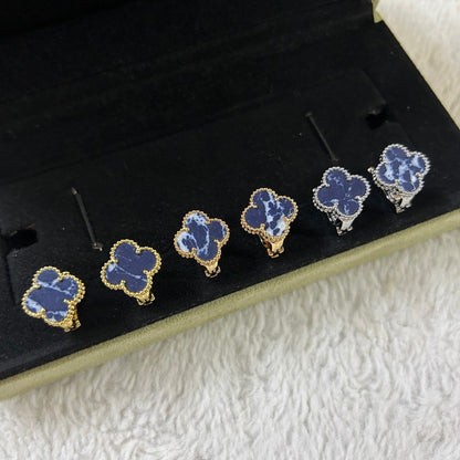 [Luxe Jewelry]CLOVER PIETERSITE MEDIUM STUD EARRINGS