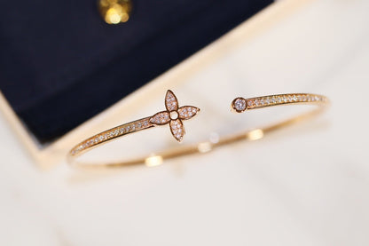 [Luxe Jewelry]IDYLLE GOLD OPEN BRACELET DIAMOND PAVED