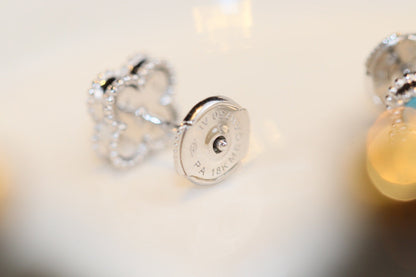 [Luxe Jewelry]CLOVER MINI TURQUOISE SILVER STUD EARRINGS