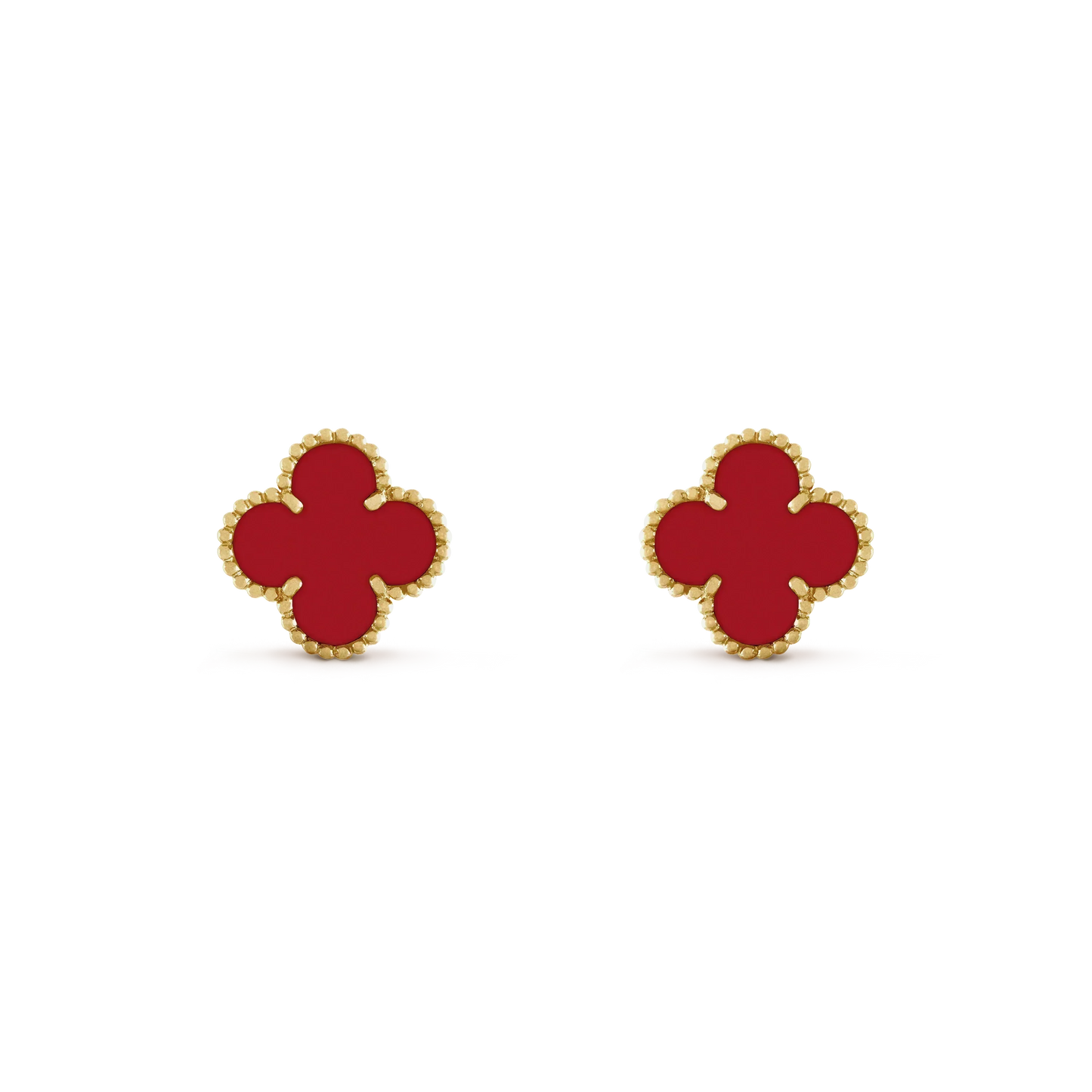 [Luxe Jewelry]CLOVER MINI 9.5MM CARNELIAN EARRINGS