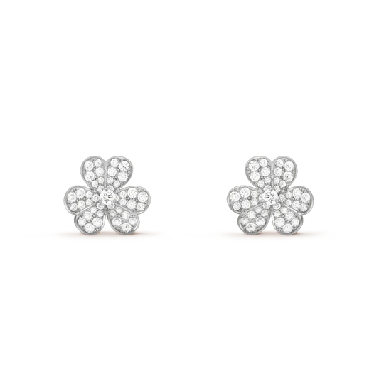 [Luxe Jewelry]CLOVER COMOS DIAMOND EARRINGS SILVER