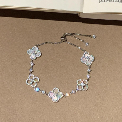 [Luxe Jewelry]CLOVER 5 MOTIF PINK BLUE RED WHITE BRACELET