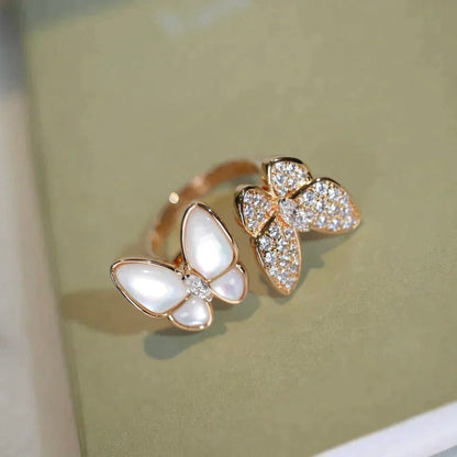 [Luxe Jewelry]TWIN BUTTERFLY DIAMOND MOP RING