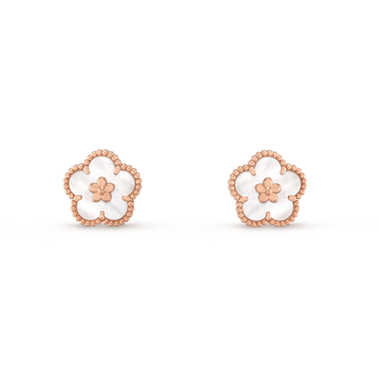 [Luxe Jewelry]LUCKY PINK GOLD WHITE MOP EARRINGS