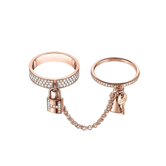 [Luxe Jewelry]HM KELLY CLOCHETTE DOUBLE RING IN  WITH DIAMONDS