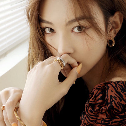 [Luxe Jewelry]CLASH SMALL HOOP EARRINGS