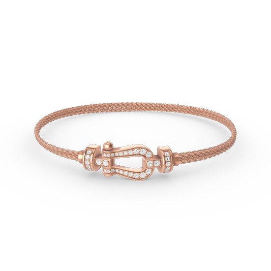 [Luxe Jewelry]FORCE SMALL HORSESHOE  DIAMOND CHAIN ROPE BRACELET