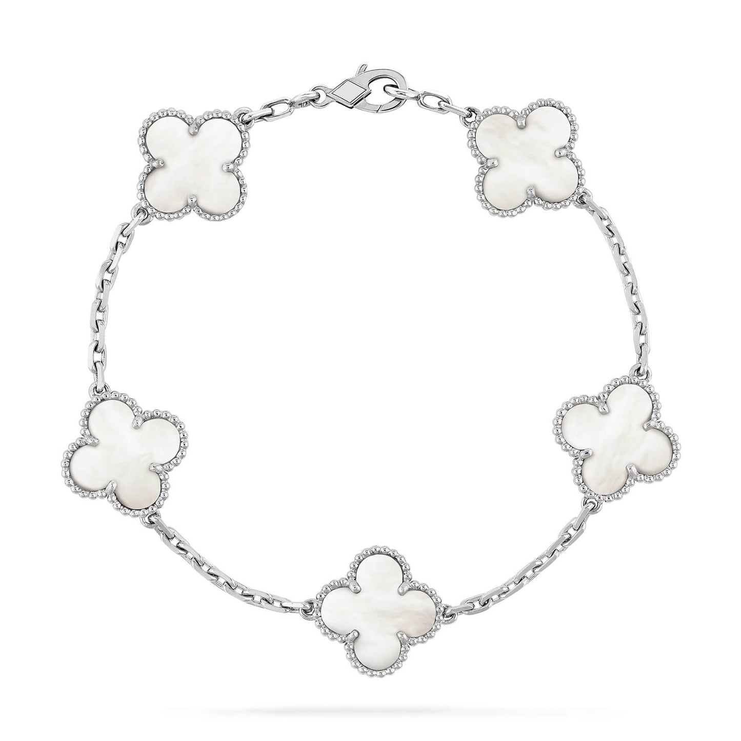 [Luxe Jewelry]CLOVER SILVER MOP 5 MOTIF BRACELET