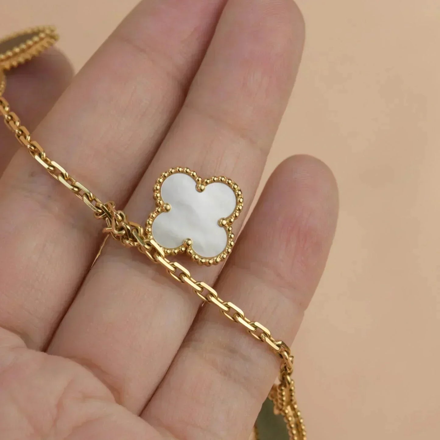 [Luxe Jewelry]LUCKY SPRING 5 MOTIF GOLD BRACELET