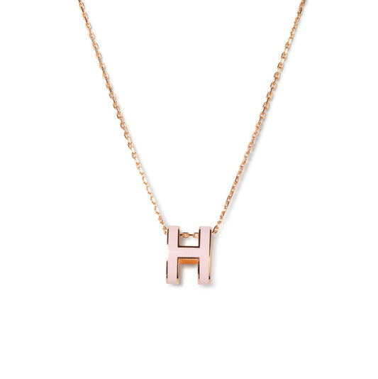 [Luxe Jewelry]POP H PEDANT PINK GOLD