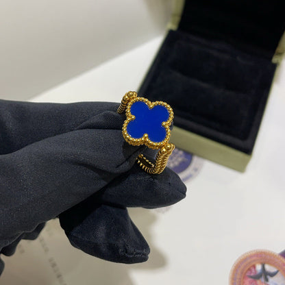 [Luxe Jewelry]CLOVER RIVERSIBLE BLUE AGATE RING