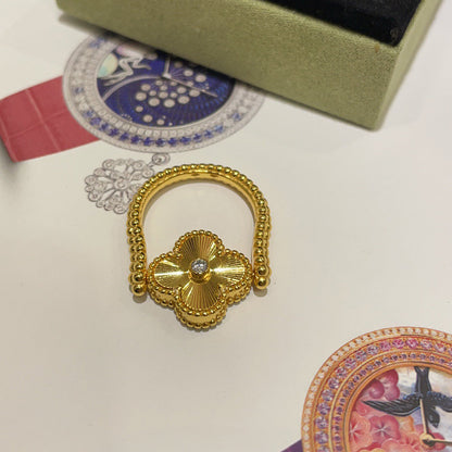 [Luxe Jewelry]CLOVER RIVERSIBLE BLUE AGATE RING