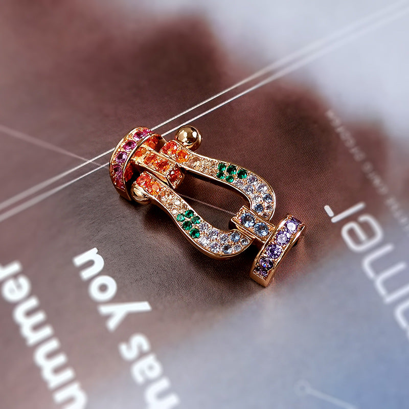 [Luxe Jewelry]FORCE LARGE HORSESHOE  COLORED DIAMOND BRACELET ROSE GOLD