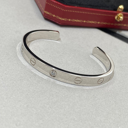 [Luxe Jewelry]LOVE BRACELET 6.1MM 1 DIAMOND OPEN CUFF