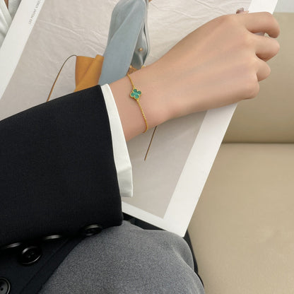 [Luxe Jewelry]CLOVER BRACELET MALACHITE 1 MOTIF