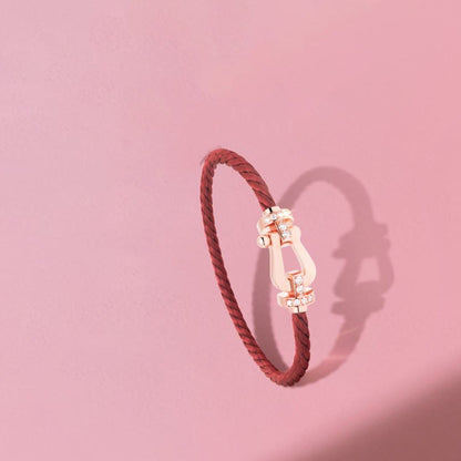 [Luxe Jewelry]FORCE 10 HALF DIAMOND PINK GOLD RED CORDERI LARGE AND MEDIUM MODEL