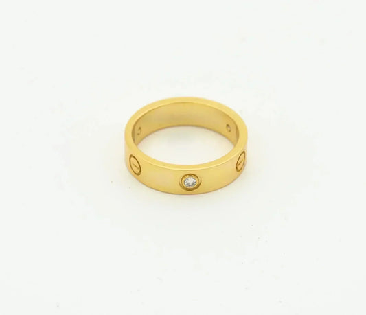 [Luxe Jewelry]LOVE RING 4MM 1 DIAMOND GOLD