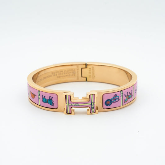 [Luxe Jewelry]H PINK GOLD BRACELET PINK CERAMIC