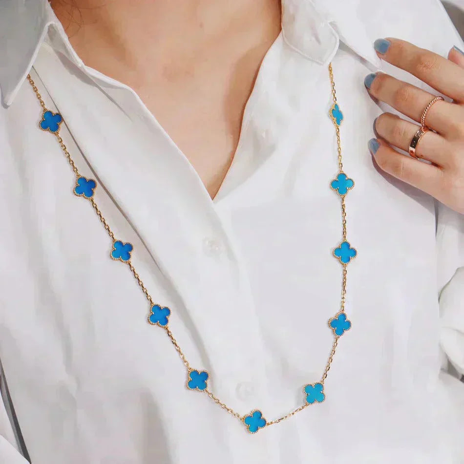 [Luxe Jewelry]CLOVER 20 MOTIFS TURQUOISE GOLD