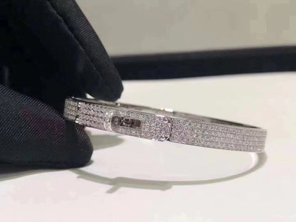 [Luxe Jewelry]HM KELLY BRACELET IN SILVER AND FULL PAVE DIAMOND