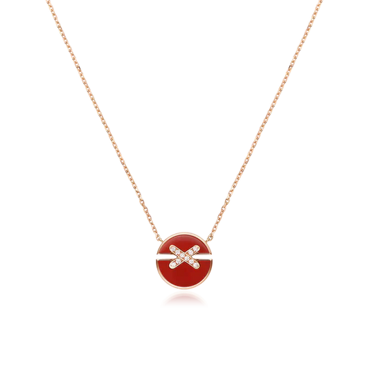 [Luxe Jewelry]JEUX DE ROSE GOLD DIAMOND NECKLACE