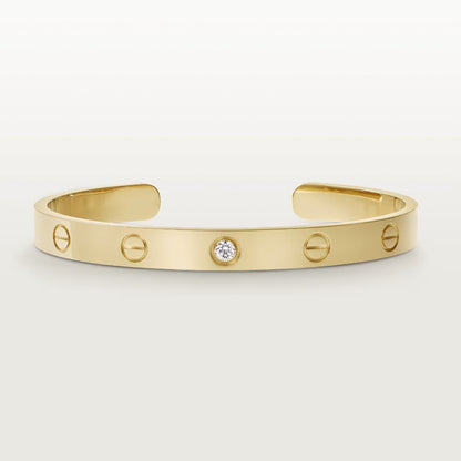 [Luxe Jewelry]LOVE BRACELET 6.1MM 1 DIAMOND OPEN CUFF