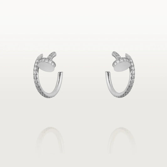 [Luxe Jewelry]JUSTE EARRINGS 12.75MM SILVER DIAMOND