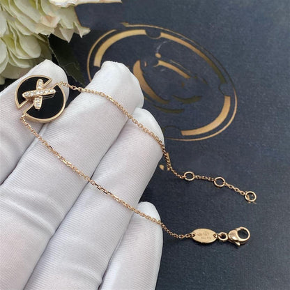 [Luxe Jewelry]JEUX DE BRACELET ONYX PINK GOLD DIAMOND
