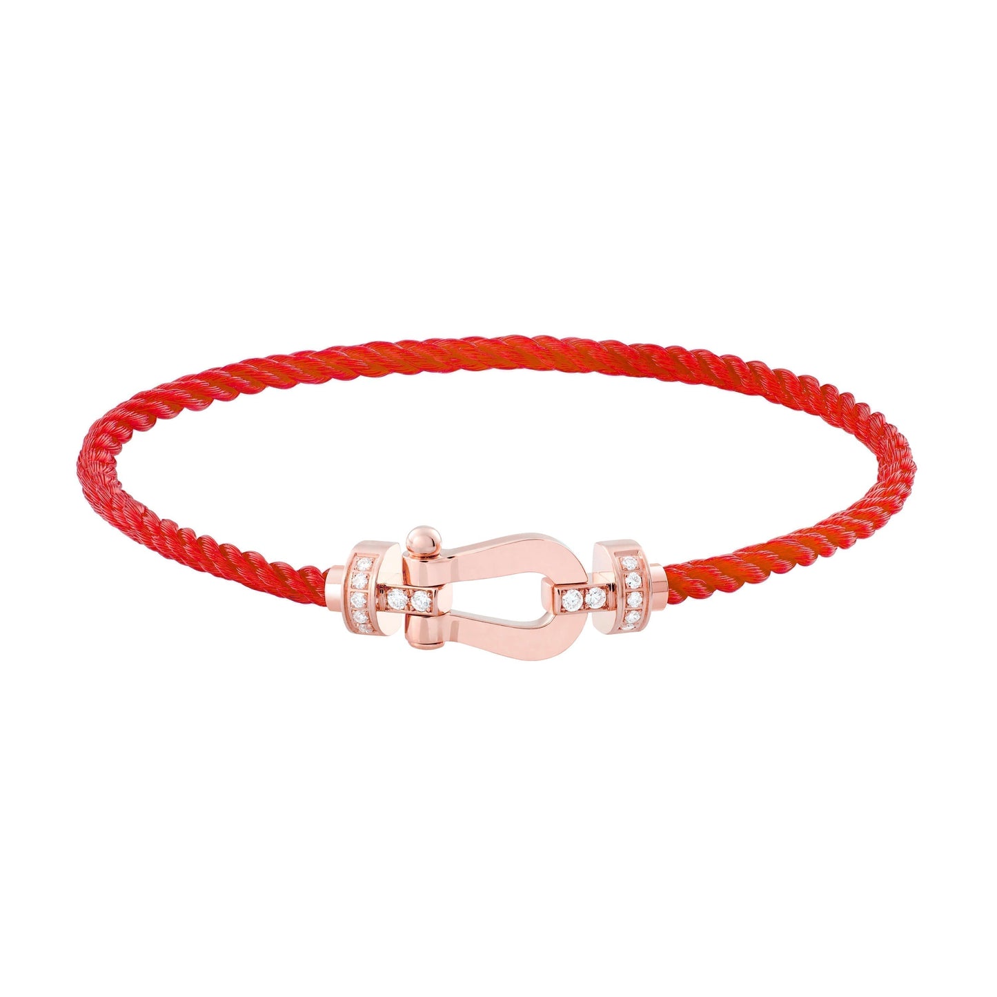 [Luxe Jewelry]FORCE 10 HALF DIAMOND PINK GOLD RED CORDERI LARGE AND MEDIUM MODEL