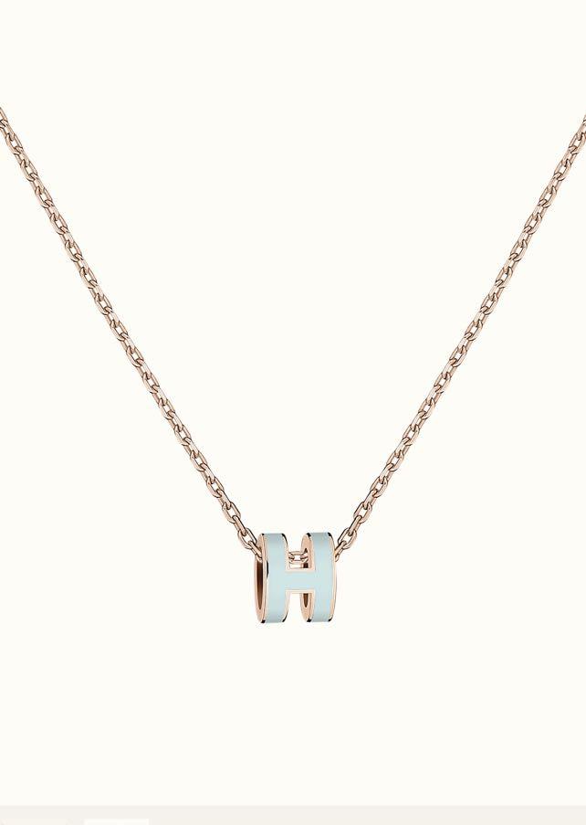 [Luxe Jewelry]POP H LIGHT BLUE NECKLACE