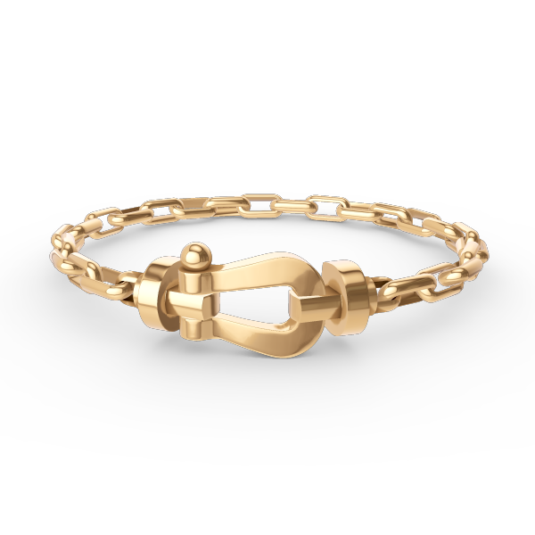[Luxe Jewelry]FORCE LARGE HORSESHOE CLASP  METAL BRACELET