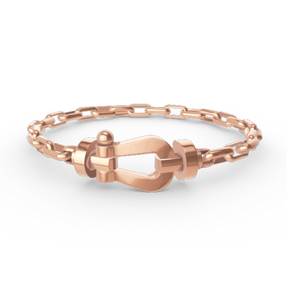 [Luxe Jewelry]FORCE LARGE HORSESHOE CLASP  METAL BRACELET