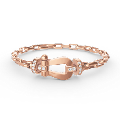 [Luxe Jewelry]FORCE LARGE HORSESHOE CLASP  METAL BRACELET