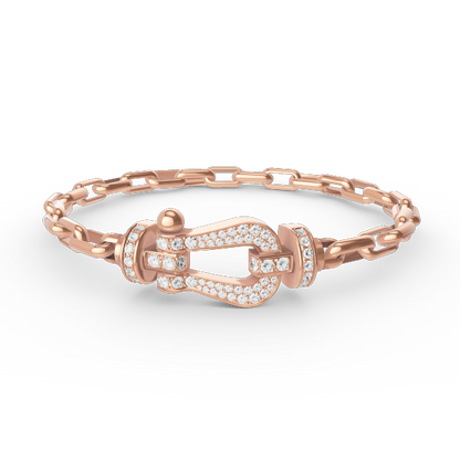 [Luxe Jewelry]FORCE LARGE HORSESHOE CLASP  METAL BRACELET